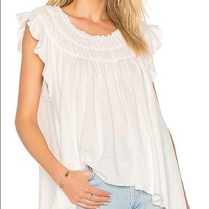NWT Free People Coconut Gathered Top